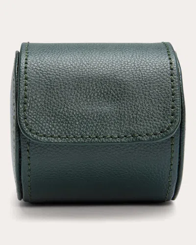 Wolf Women's British Racing Leather Single Watch Roll In Green