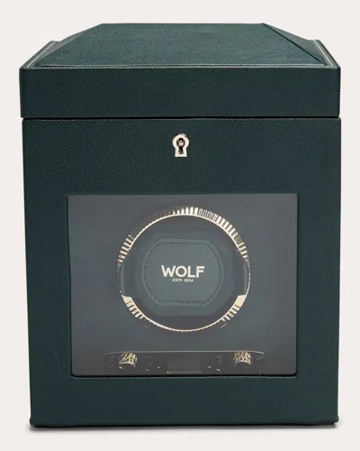 Wolf Women's British Racing Single Watch Winder Storage Case In Green
