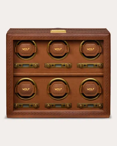 Wolf Women's Brogue 6-piece Watch Winder In Brown