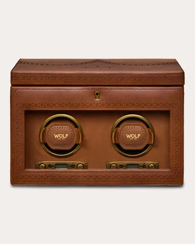 Wolf Women's Brogue Double Watch Winder In Brown