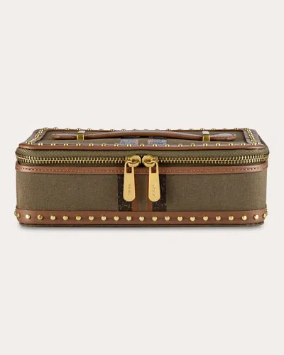 Wolf Women's Ida Travel Zip Canvas Jewelry Case In Brown