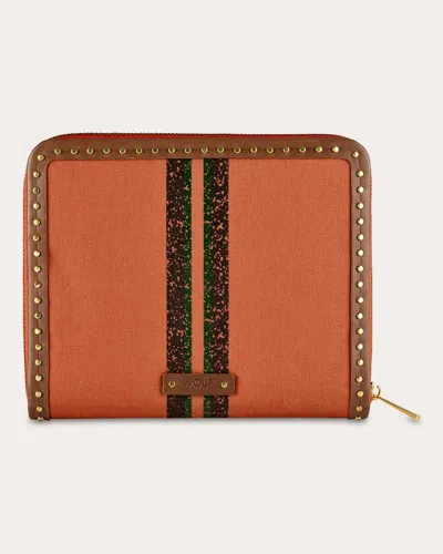 Wolf Women's Ida Travel Zip Canvas Jewelry Portfolio In Orange