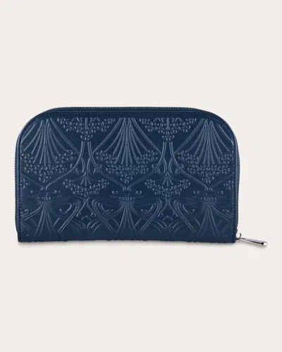 Wolf Women's Liberty Embossed Travel Jewelry Portfolio In Blue