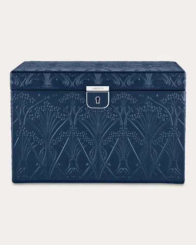 Wolf Women's Liberty Large Embossed Jewelry Box In Blue