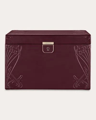 Wolf Women's Liberty Large Embossed Jewelry Box In Red