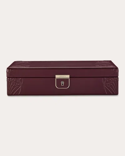 Wolf Women's Liberty Medium Embossed Jewelry Box In Red
