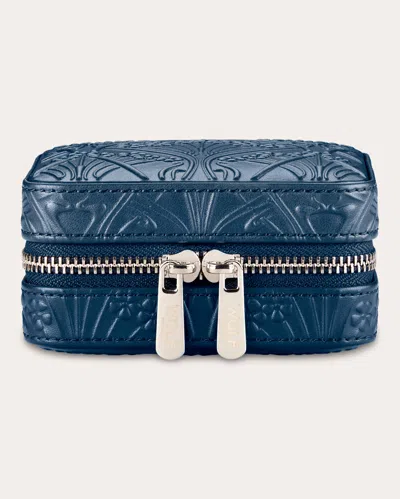 Wolf Women's Liberty Small Travel Zip Jewelry Case In Blue