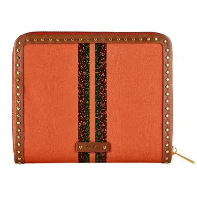 Wolf Women's Orange / Brown Ida Travel Zip Jewellery Portfolio - Orange In Multi