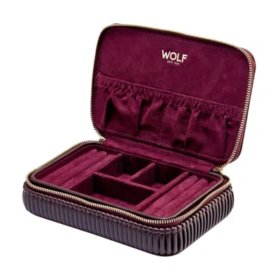 Wolf Women's Red Bella Zip Jewellery Case - Bordeaux