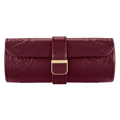 Wolf Women's Red Liberty Triple Watch Roll - Burgundy