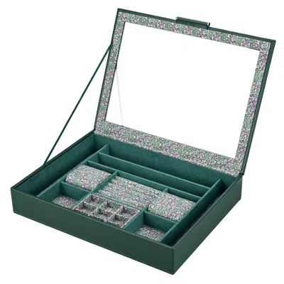 Wolf Women's Sophia Jewellery Box With Window - Forest Green
