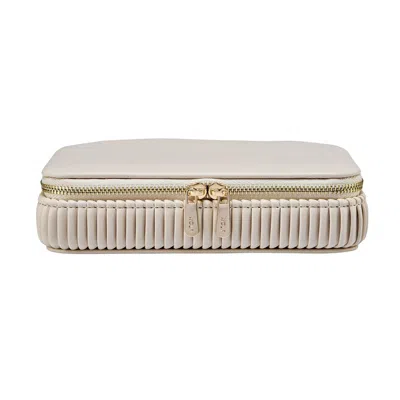 Wolf Women's White Bella Jewellery Zip Case - Bone In Pink