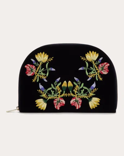 Wolf Women's Zoe Embroidered Velvet Jewelry Portfolio In Blue