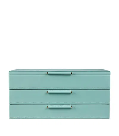 Wolf X Fiona Howard Sophia Multi-drawer Jewellery Box In Blue