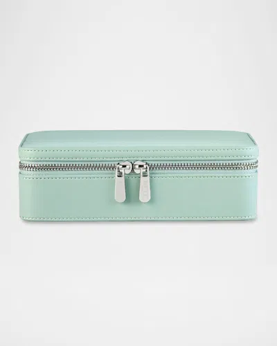 Wolf X Liberty Medium Travel Zip Jewelry Case In Blue