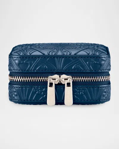 Wolf X Liberty Small Travel Zip Case In Blue