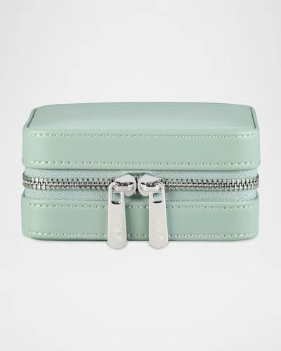 Wolf X Liberty Small Travel Zip Jewelry Case In Green