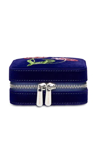 Wolf X Royal Asscher Velvet Jewelry Case In Blue