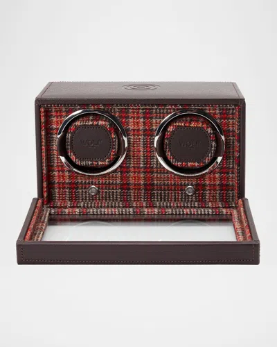 Wolf X Wm Brown Double Watch Winder In Burgundy