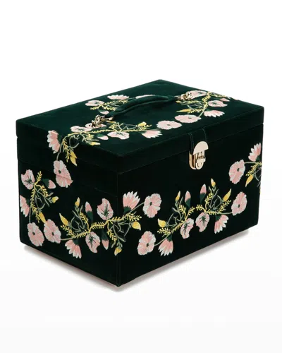 Wolf Zoe Large Jewelry Box In Forest Green