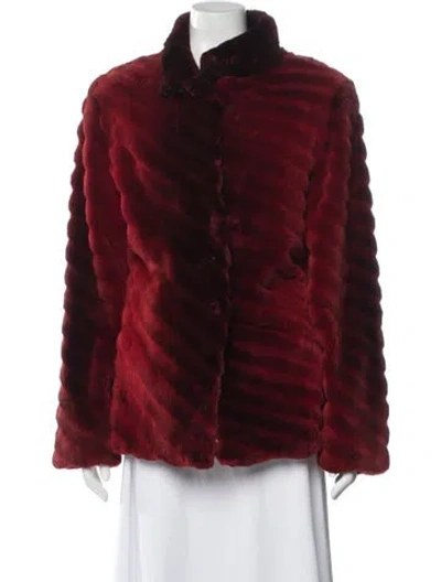 Pre-owned Wolfie Fur Faux Fur Coat In Red