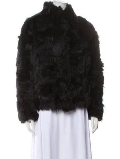 Pre-owned Wolfie Fur Faux Fur Jacket In Black