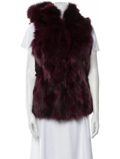 Pre-owned Wolfie Fur Fox Fur Jacket In Burgundy