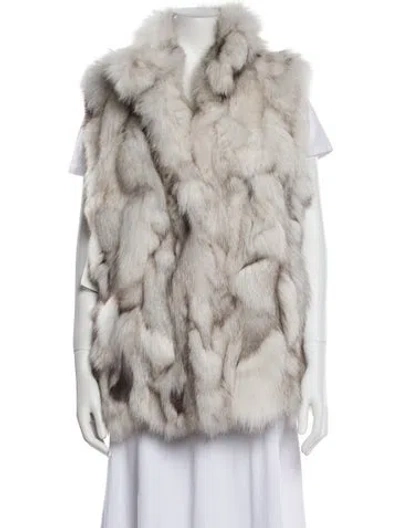 Pre-owned Wolfie Fur Fox Fur Jacket W/ Tags In Gray
