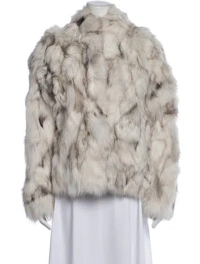 Pre-owned Wolfie Fur Fur Faux Fur Jacket In Neutral