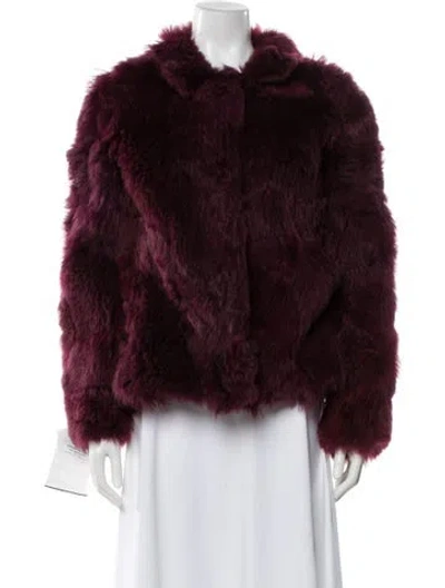 Pre-owned Wolfie Fur Fur Fur Jacket In Burgundy