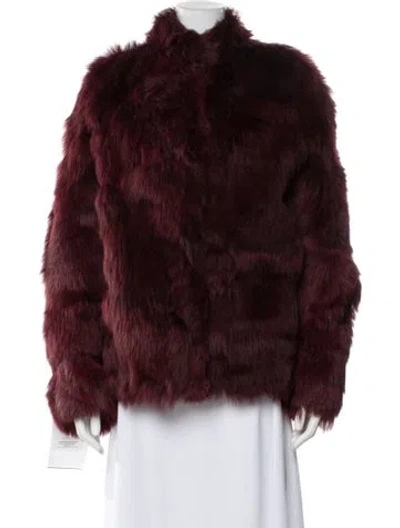 Pre-owned Wolfie Fur Fur Fur Jacket In Burgundy