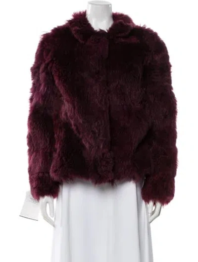 Pre-owned Wolfie Fur Fur Fur Jacket In Burgundy