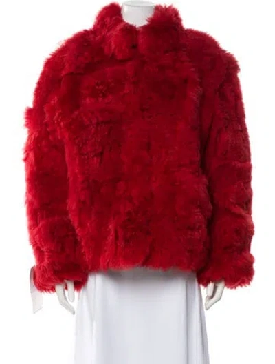 Pre-owned Wolfie Fur Fur Fur Jacket In Red