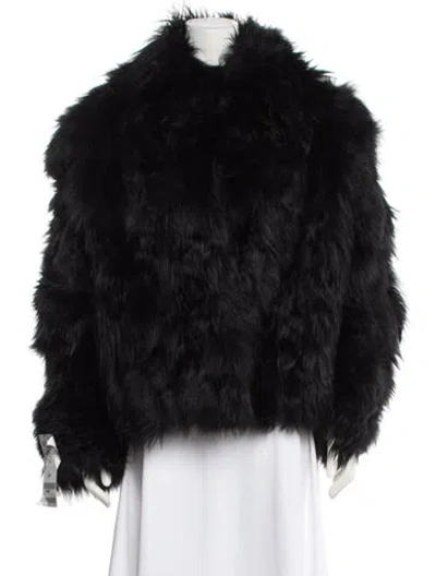 Pre-owned Wolfie Fur Lamb Fur Fur Jacket In Black