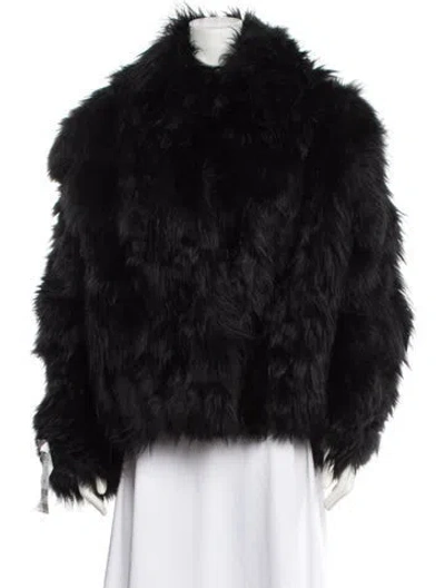 Pre-owned Wolfie Fur Lamb Fur Fur Jacket In Black