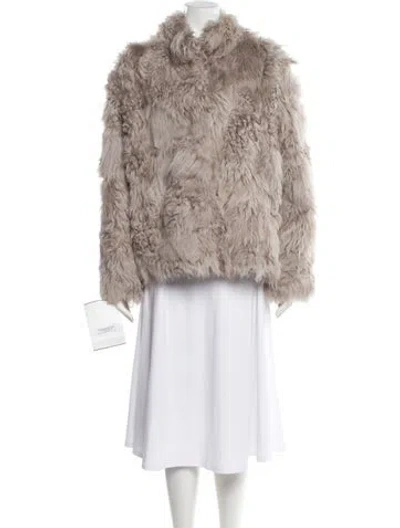 Pre-owned Wolfie Fur Lamb Fur Fur Jacket In Gray