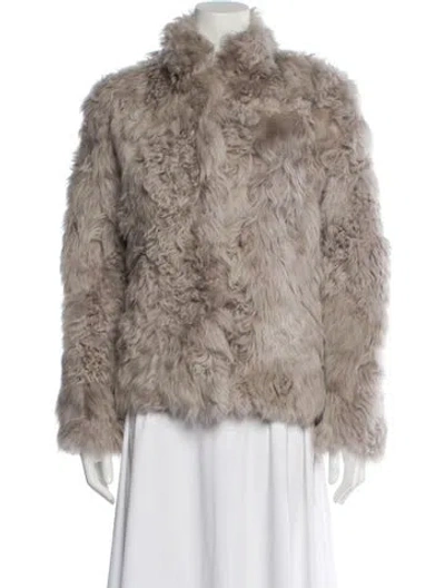 Pre-owned Wolfie Fur Lamb Fur Fur Jacket In Neutral