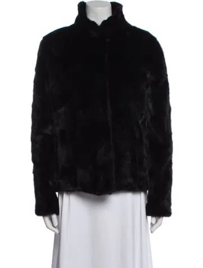Pre-owned Wolfie Fur Mink Fur Coat In Black