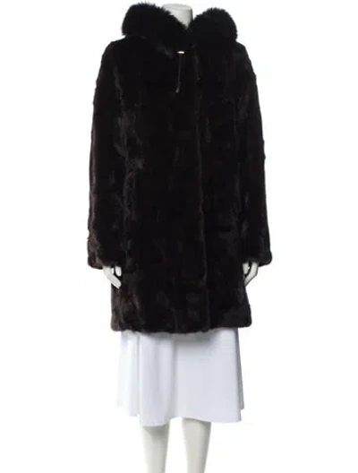 Pre-owned Wolfie Fur Mink Fur Coat In Brown