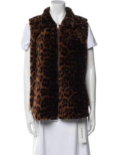 Pre-owned Wolfie Fur Shearling Animal Print Fur Coat In Multi