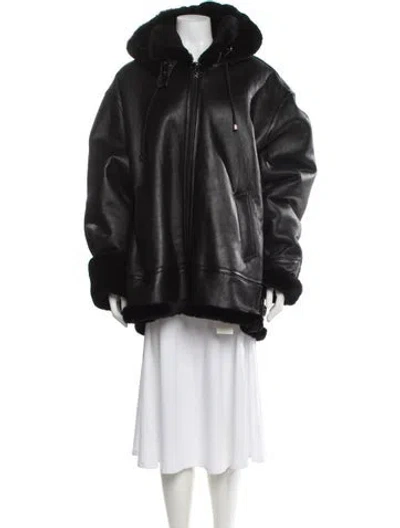 Pre-owned Wolfie Fur Shearling Faux Fur Jacket In Black