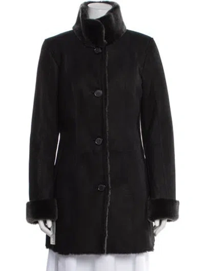 Pre-owned Wolfie Fur Shearling Fur Coat In Black