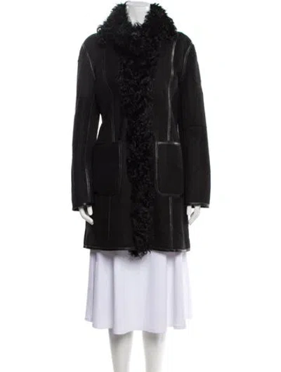 Pre-owned Wolfie Fur Shearling Fur Coat In Black
