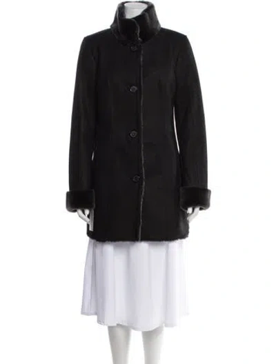 Pre-owned Wolfie Fur Shearling Fur Coat In Black