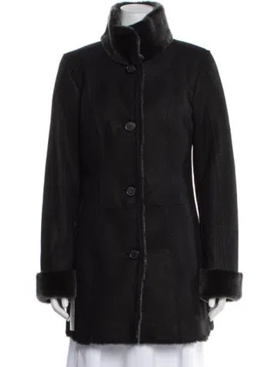 Pre-owned Wolfie Fur Shearling Fur Coat In Black