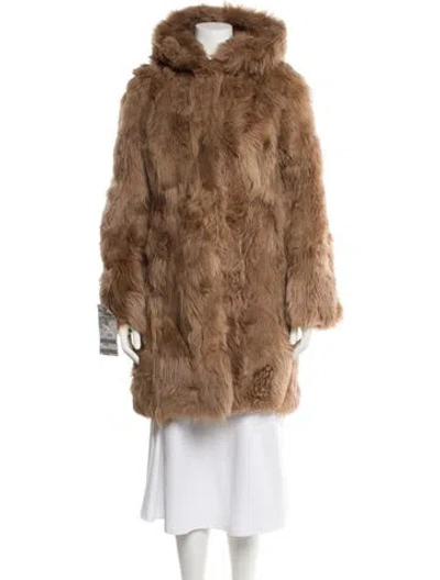 Pre-owned Wolfie Fur Shearling Fur Coat In Brown