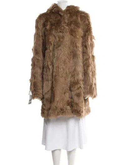 Pre-owned Wolfie Fur Shearling Fur Coat In Brown
