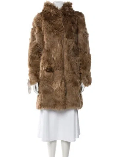 Pre-owned Wolfie Fur Shearling Fur Coat In Brown