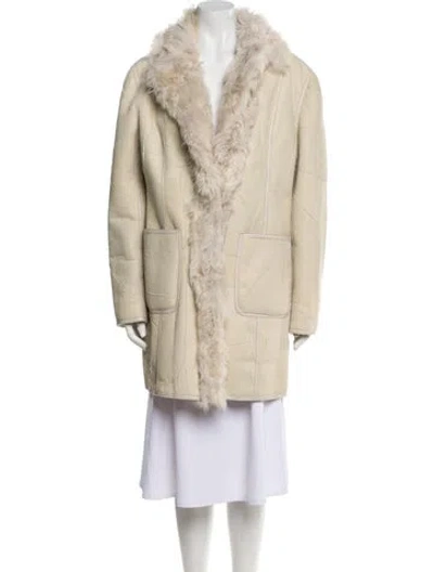 Pre-owned Wolfie Fur Shearling Fur Coat In Neutral