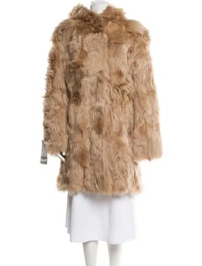 Pre-owned Wolfie Fur Shearling Fur Coat In Neutral